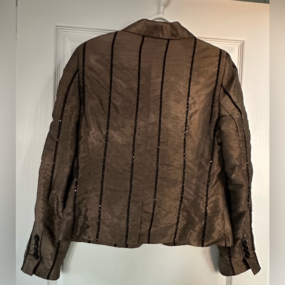Tuzzi Bronze Sequin Blazer Size 8 - Picture 2 of 9